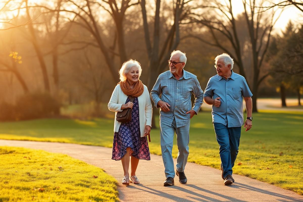 Multi-generational family enjoying a walk in the park